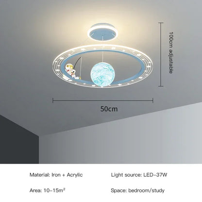 DecorBites™ LED Chandelier for Boy's Room with Remote Control and Modern Design