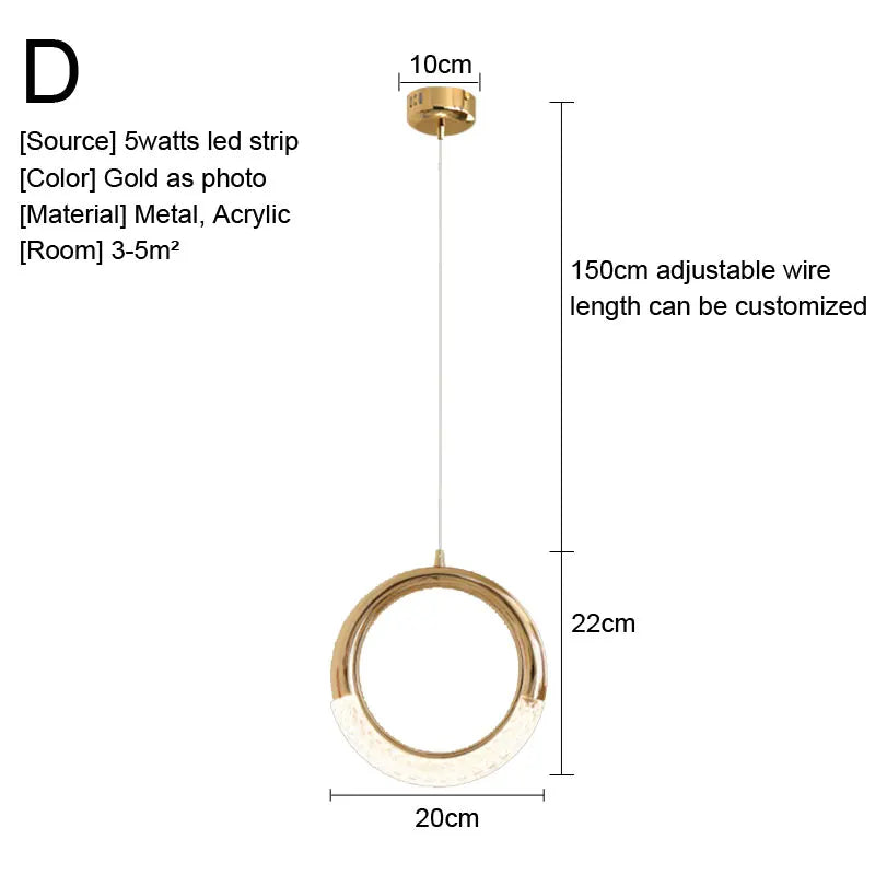 DecorBites™ Gold Nordic Pendant Lights Indoor Kitchen Dining Room Home Decor