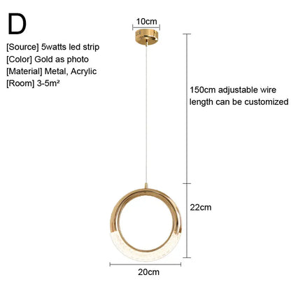 DecorBites™ Gold Nordic Pendant Lights Indoor Kitchen Dining Room Home Decor