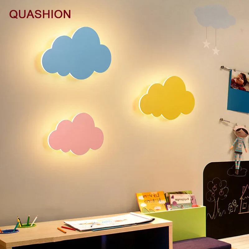 DecorBites™ Cloud Wall Light: Modern Nordic LED Bedside Lamp for Children's Room