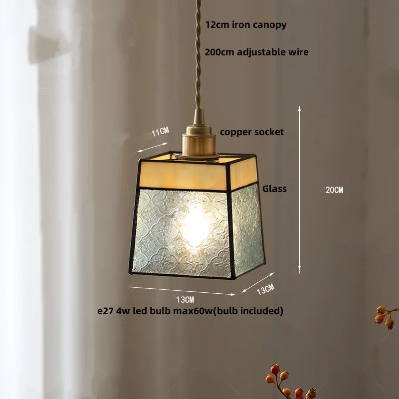 Lámpara colgante LED de cristal antiguo DecorBites™, ajustable, para cocina tipo loft.