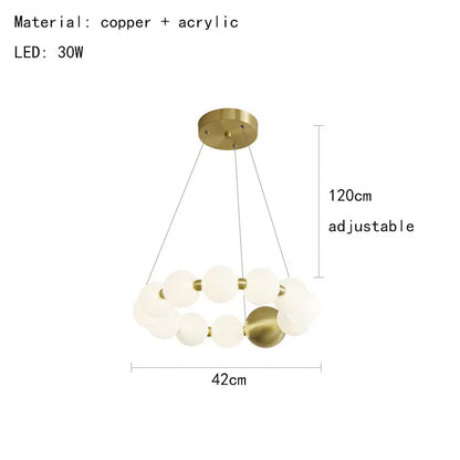DecorBites™ Brass LED Chandelier with Acrylic Ball - High Quality Dimmable Lighting