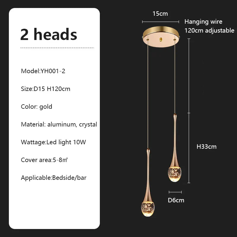 DecorBites™ Crystal Chandelier: Modern LED Pendant Light for Villa Living Room and Attic