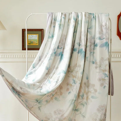 DecorBites™ Knitted Cotton Print Summer Quilt, Silk Soft Blanket