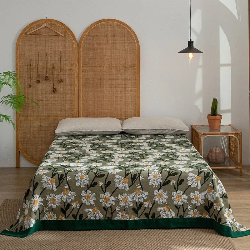 DecorBites™ Cotton Throw Blanket - Retro Chinese Style Quilt & Sofa Cover