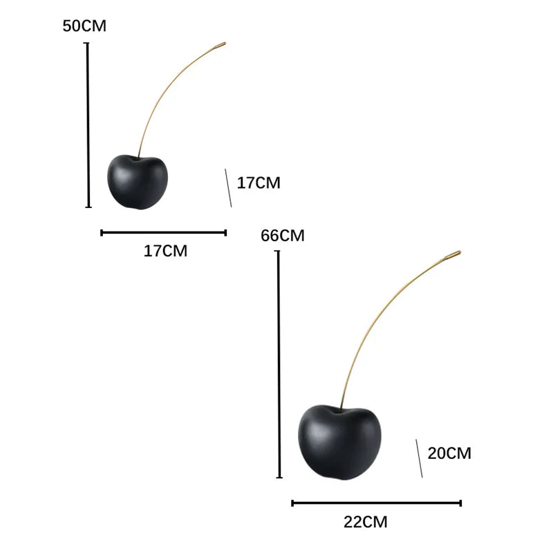 DecorBites™ Black Cherry Resin Sculpture Abstract Fruit Home Decor Figurine