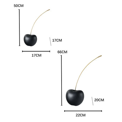 DecorBites™ Black Cherry Resin Sculpture Abstract Fruit Home Decor Figurine
