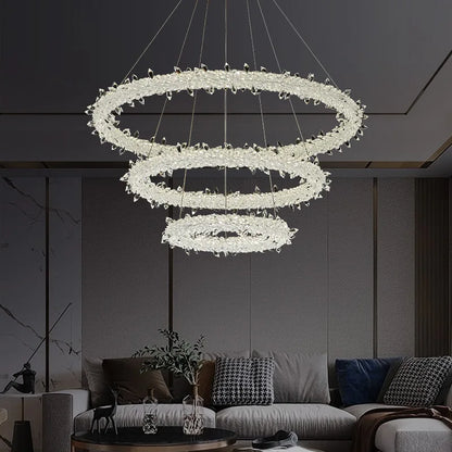 Lámpara colgante LED DecorBites™ Luxe Crystal Circle - Estilo Art Déco regulable