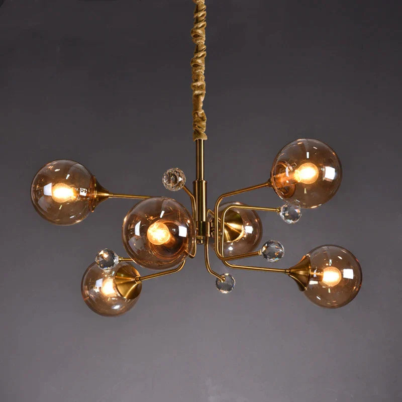 DecorBites™ Glass Bubble Chandelier: Luxury LED Glass Ball Suspension Lamp for Living Room, Bedroom, and Shop
