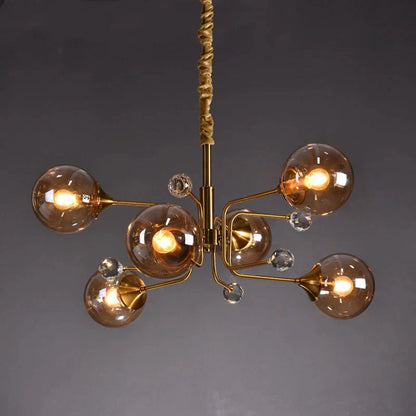 DecorBites™ Glass Bubble Chandelier: Luxury LED Glass Ball Suspension Lamp for Living Room, Bedroom, and Shop