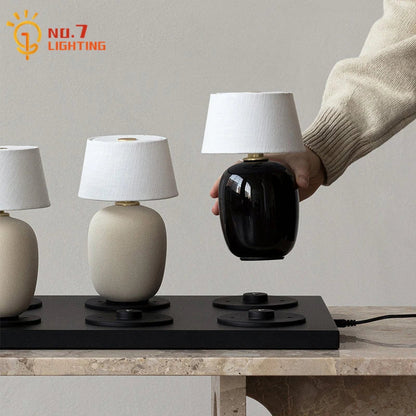 DecorBites™ Black/White/Red Ceramics Table Lamp, Touch Switch USB Charging, Atmosphere Desk Light