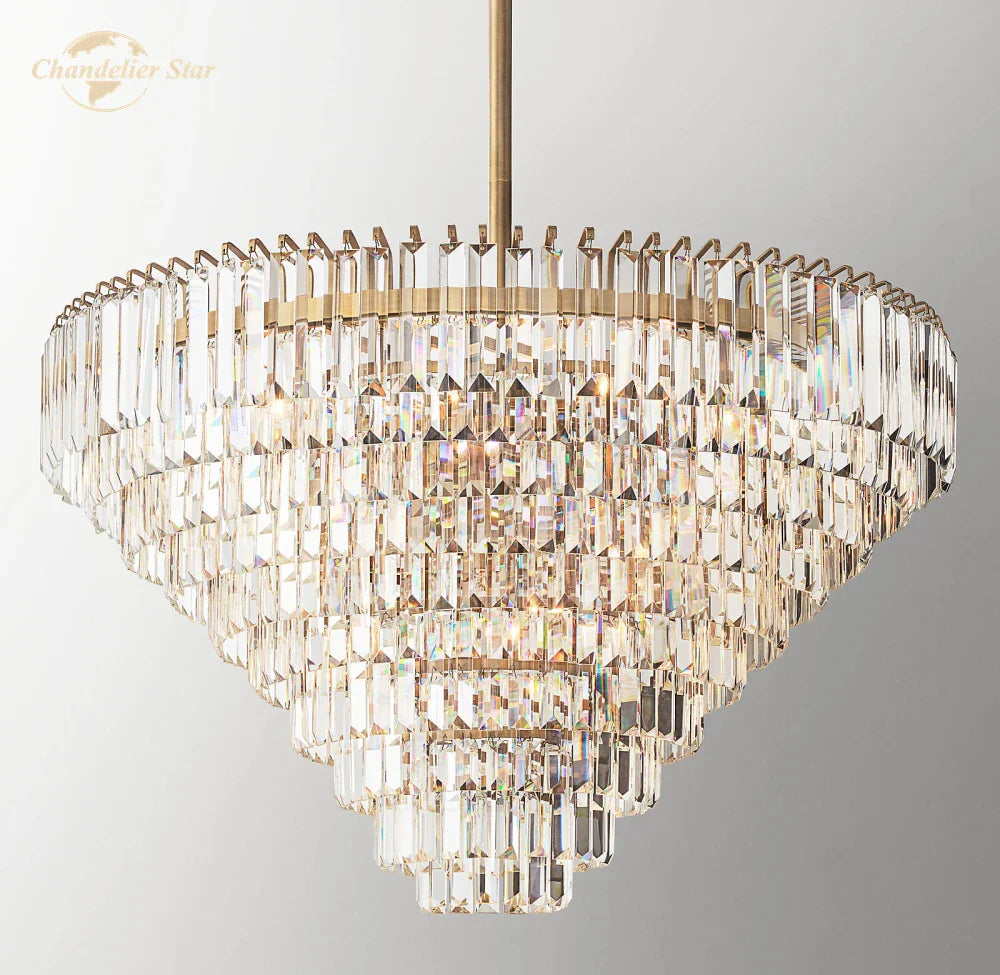 DecorBites™ Crystal Chandelier | Modern Round Dining Room Pendant Light