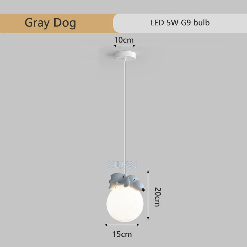 مصابيح معلقة من الراتنج على شكل حيوانات من DecorBites™: ثريا على شكل دب أو أرنب أو كلب أو خروف أو أرنب لغرفة الأطفال