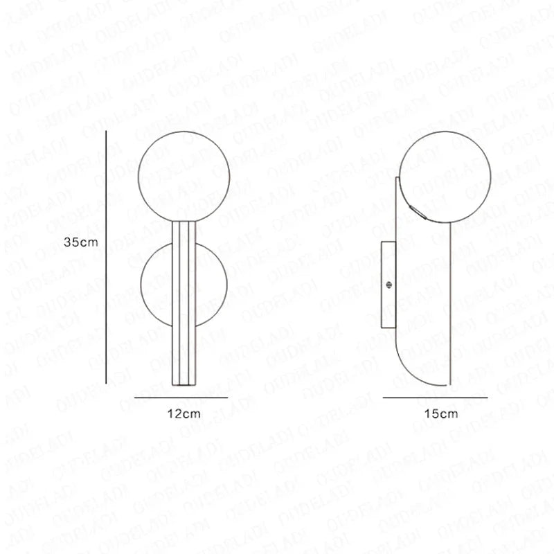 DecorBites™ Glass Ball Wall Lamps Gold LED Mirror Light for Dining Living Bedroom