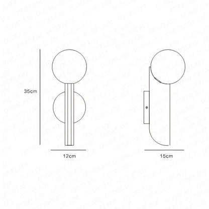 DecorBites™ Glass Ball Wall Lamps Gold LED Mirror Light for Dining Living Bedroom