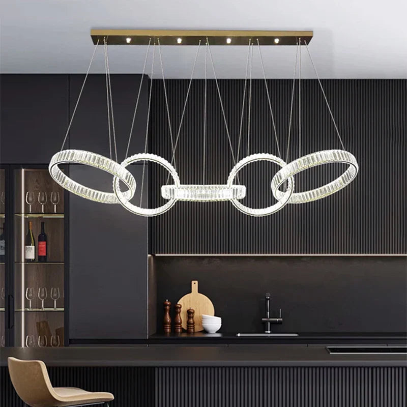 DecorBites™ Crystal Chandelier Pendant Light for Living Room Dining Room Ceiling Lighting