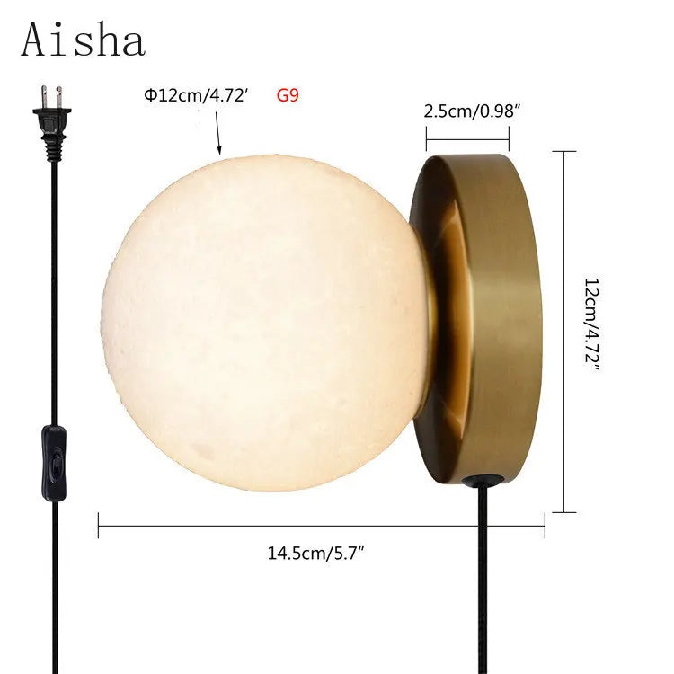 DecorBites™ Circular Planet Wall Lamp: 3D Lunar Sconces for Home, Bedside, Background Wall