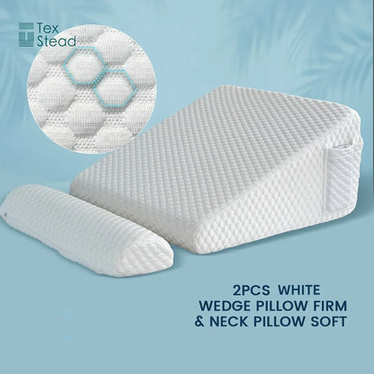 Decobites Memory Foam Wedge Pillow: Comfortable Sleep Support Triangle Pillow