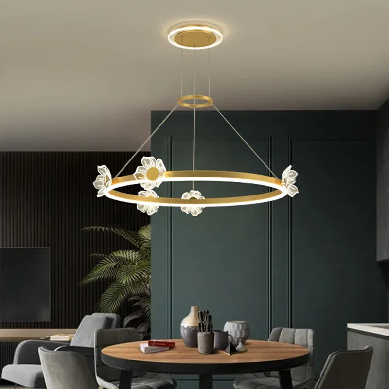 Decorbites™ Gold-Schmetterling-Kristall-Leuchter-Hängeampel für elegante Wohnzimmer- und Restaurantdekoration