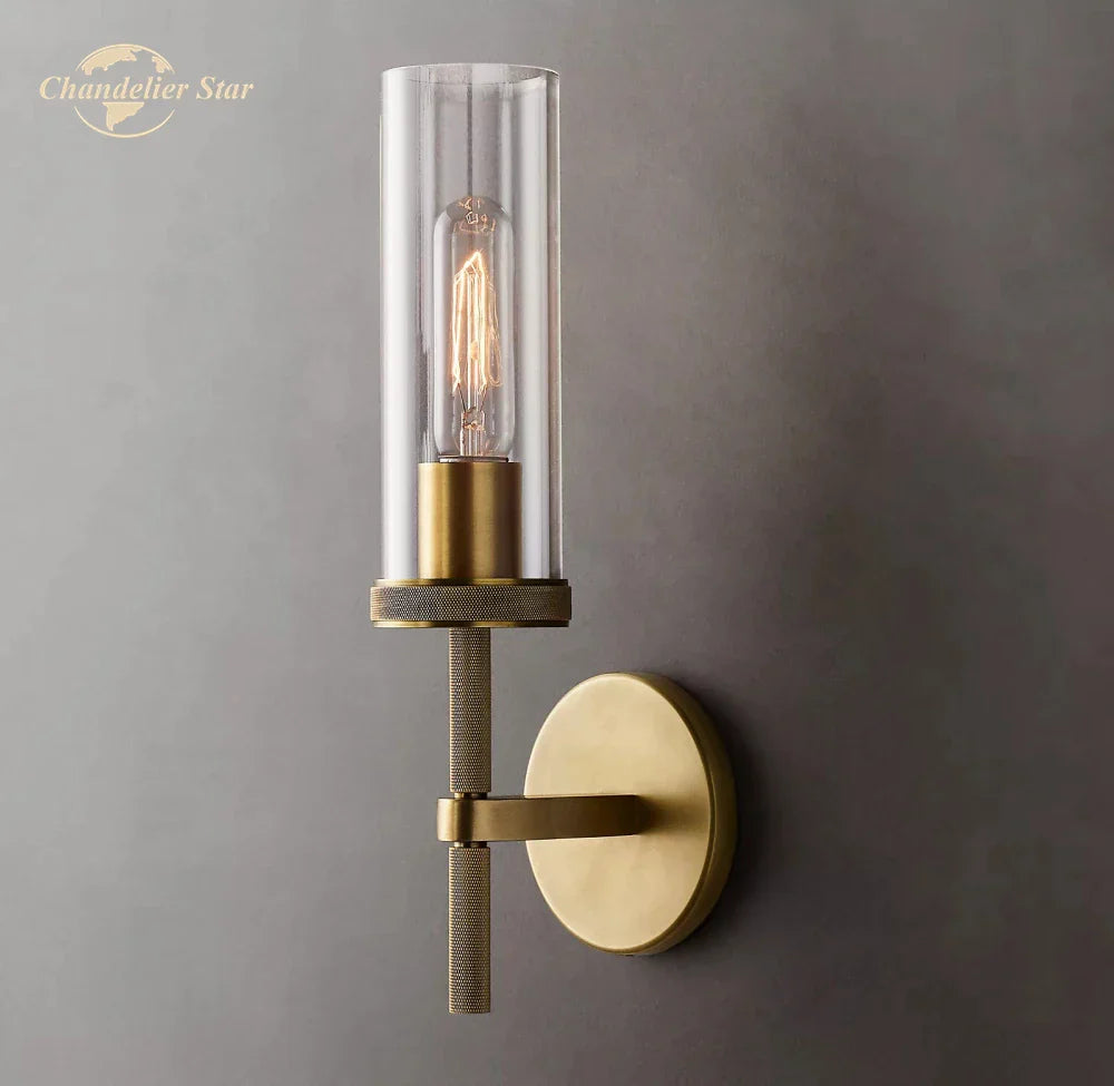 DecorBites™ LED Glass Wall Sconce: Modern Knurled Indoor Light for Bedroom, Bathroom, Living Room