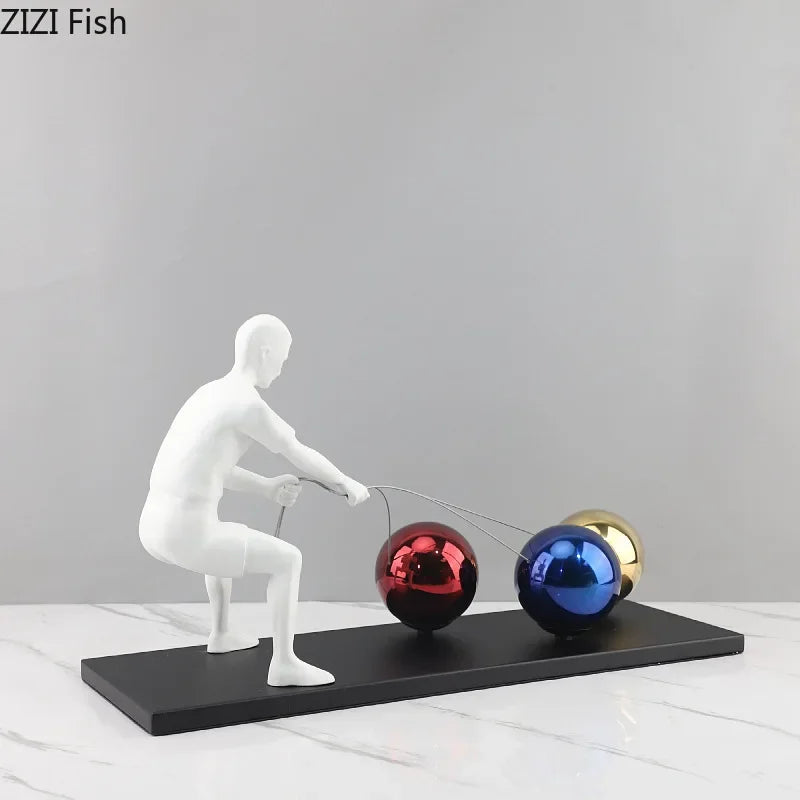 ديكور بايتس™ - منحوتة معدنية تجريدية لديكور المكتب، ديكور غرفة جميل