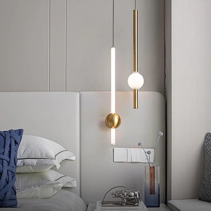 DecorBites™ Glass Rod Pendant Light - Modern Long Hanging Lamp for Living Room, Bedroom & Shop