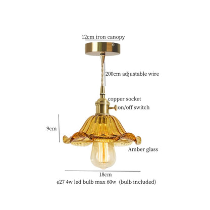 DecorBites™ Green Glass LED Pendant Light Fixture - Modern Nordic Hanging Lamp