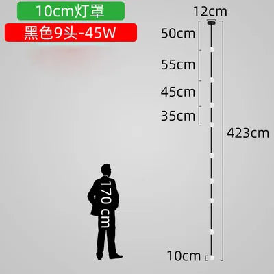 Lámpara de araña de cristal lineal DecorBites™ | Minimalista negro/dorado | Diseño creativo de 5/6/7/8 luces