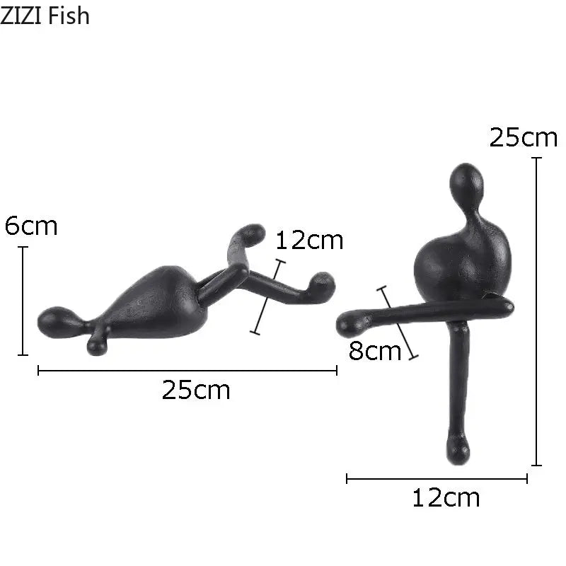 ديكور بايتس™ - تمثال من الراتنج لشخصيات تجريدية - ديكور مكتبي - ديكور منزلي حديث