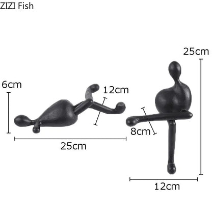 ديكور بايتس™ - تمثال من الراتنج لشخصيات تجريدية - ديكور مكتبي - ديكور منزلي حديث