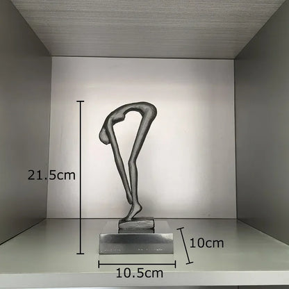 DecorBites™ Gymnast Statue Desk Ornament Metal Sculpture Room Decor