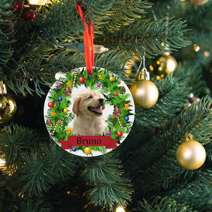 Personalized Pet Ornament Custom Dog Christmas Pet Memorial Cat and Dog Christmas Photo Ornament Cat Portrait Name Gift