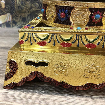 DecorBites™ Eight Auspicious Buddha Alloy Plates for Temple Worship and Meditation