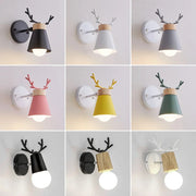 Wooden Antlers Wall Lamp