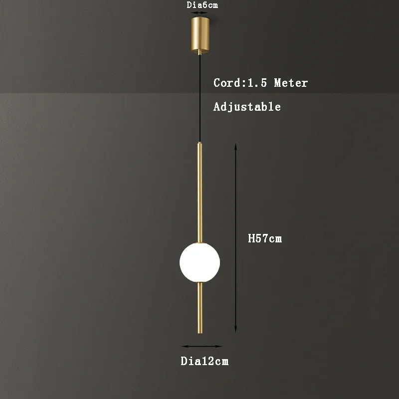 DecorBites™ Gold Pendant Light, Modern 1-Light Ceiling Fixture for Bedroom and Living Room