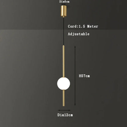 DecorBites™ Gold Pendant Light, Modern 1-Light Ceiling Fixture for Bedroom and Living Room