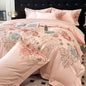 Decobites Luxury Flowers Embroidery Cotton Bedding Set - Queen King Size