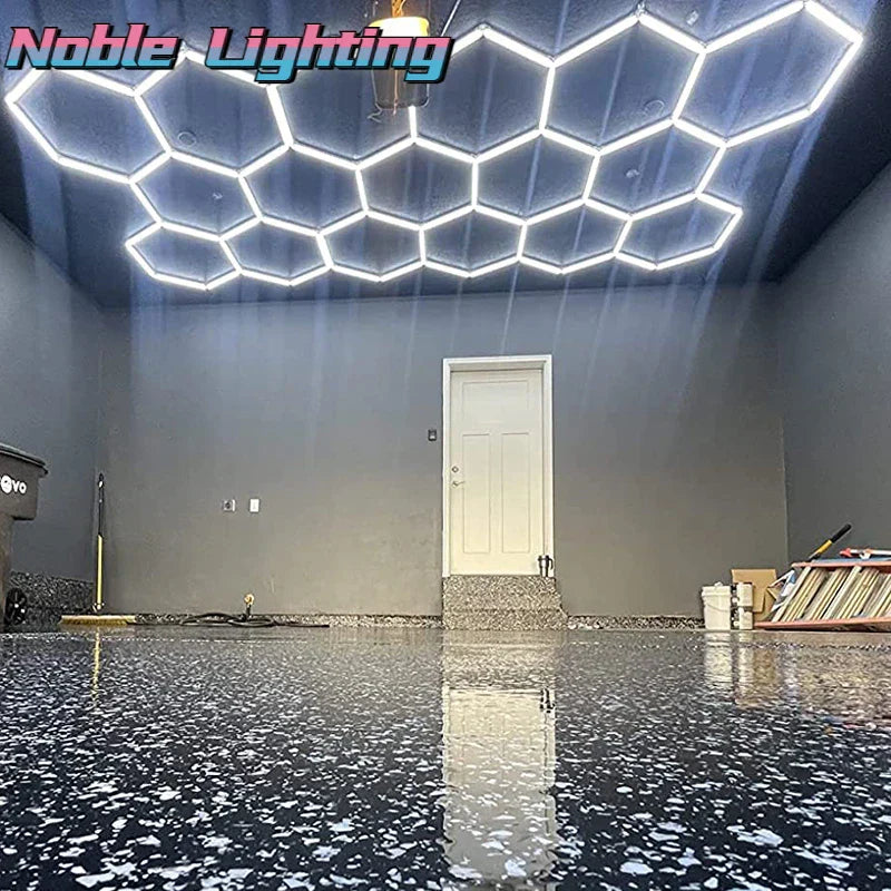 شريط إضاءة LED سداسي الشكل من DecorBites™ مصنوع من الألومنيوم، مصباح سقف على شكل قرص العسل مقاس 5×12 متر