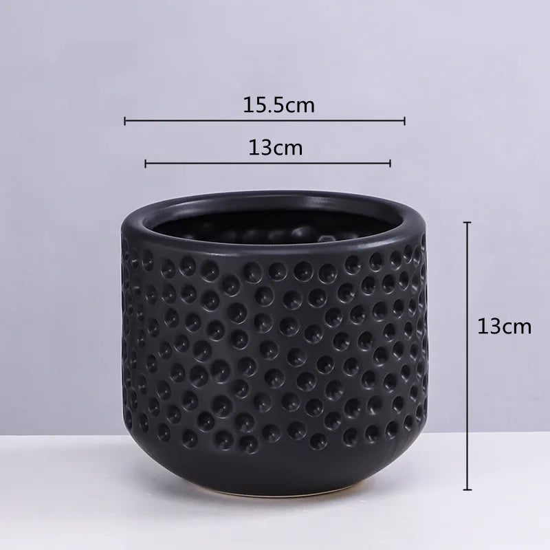 DecorBites™ Gold Ceramic Flower Pot Succulent Vase Terrarium Plant Pots for Home Balcony Decor