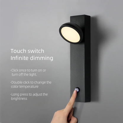 DecorBites™ Dimmable LED Wall Lamp 5W, Adjustable Angle, Touch Switch, 3-CCT Rotation