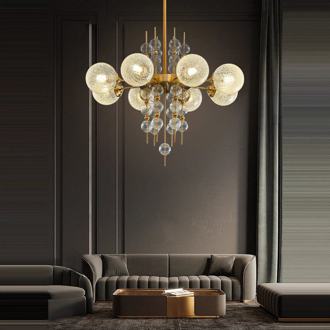 DecorBites™ Gold Chrome Bubble Ceiling Chandelier: 2025 Trend Hanging Lamps for Living Room