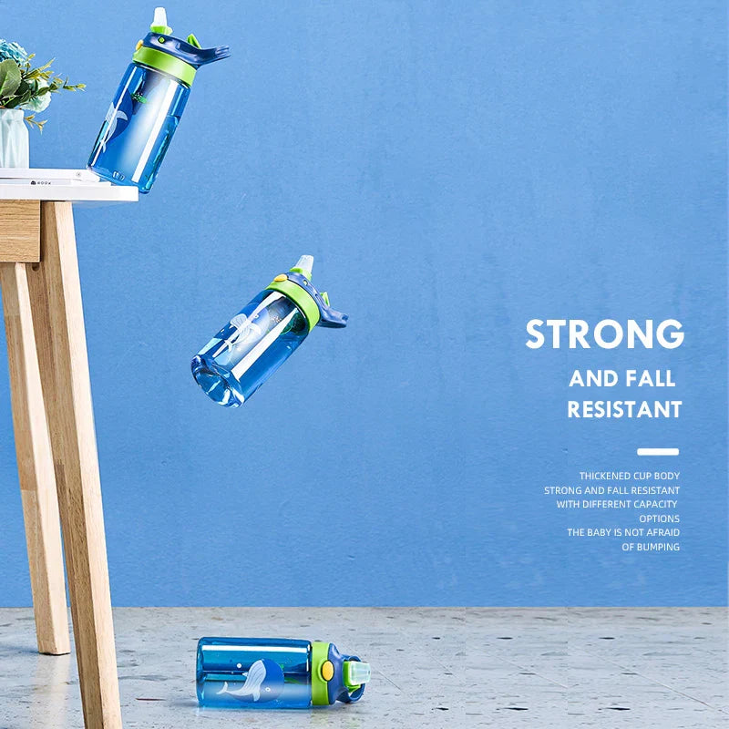 Vaso de paja antivuelco Decorbites™ para niños - Botella de agua portátil para la escuela y el verano