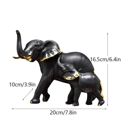 DecorBites™ Elephant Resin Figurine: Interior Lucky Ornament for Home Decor