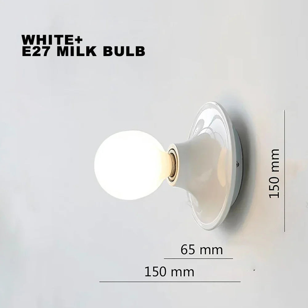 DecorBites™ LED Macaron Wall Lamp: Retro Colorful Bedroom Light, E27 Living Room Lighting