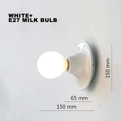 DecorBites™ LED Macaron Wall Lamp: Retro Colorful Bedroom Light, E27 Living Room Lighting