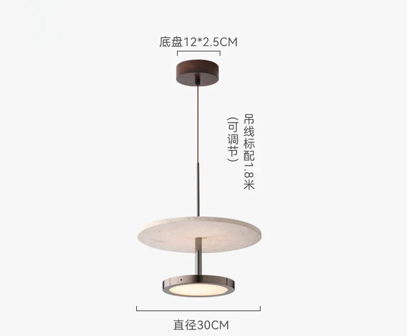 ثريا ديكوربايتس™ LED المعلقة من الحجر الأسود لديكور منزلي أنيق