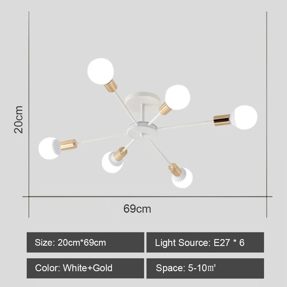 Decorbites™ Araña de Hierro Forjado Lámpara de Techo LED Accesorio de Iluminación Decorativa Moderna Vintage