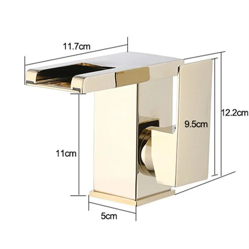 DecorBites™ LED Waterfall Basin Faucet - Single Handle Mixer Tap in White, Black, or Chrome