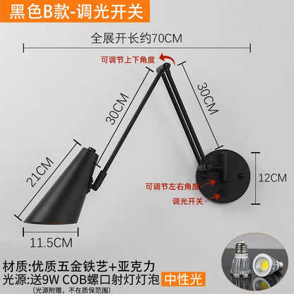 مصباح حائط LED مزود بذراع دوارة قابل للتعديل من DecorBites™ مع مستشعر لمس وأضواء شمعدان