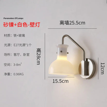 ديكوربايتس™ باوهاوس مصباح حائط LED زجاجي ديكور فني حديدي لغرفة النوم وغرفة المعيشة